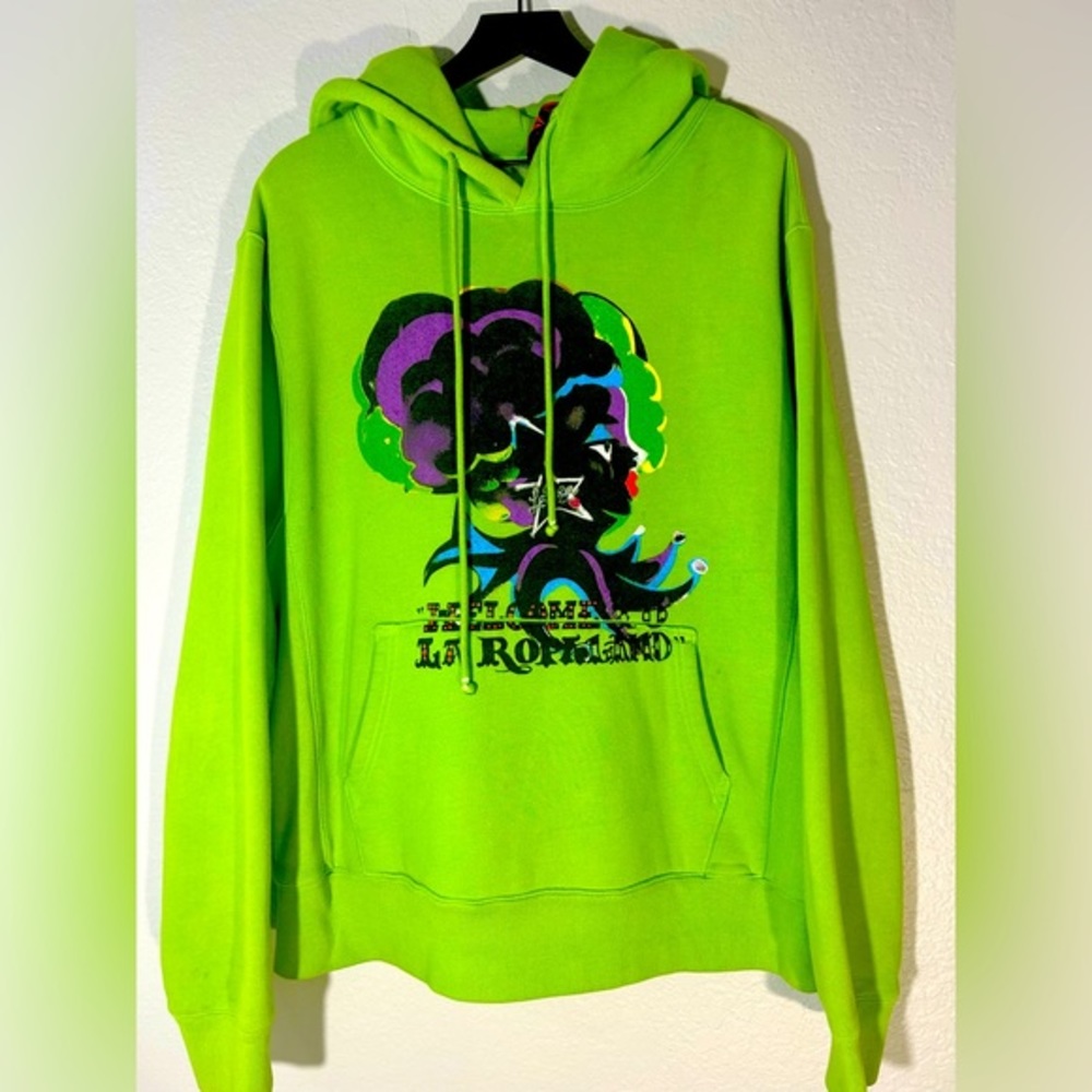 La Ropa Logo Hoodie Green Graphic Print